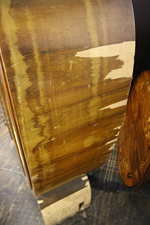 veneer damage on art deco display cabinet