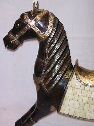 HORSE WITH BRASS AND IVORY EMBELLISHMENT 2