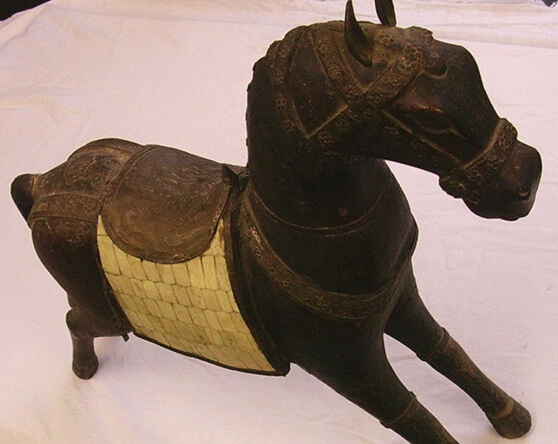 HORSE WITH BRASS AND IVORY EMBELLISHMENT 3