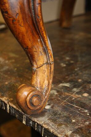 VICTORIAN SCROLL FOOT repaired